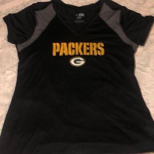 Team Apparel Green Bay Packers V-Neck Athletic Shirt Women’s Medium